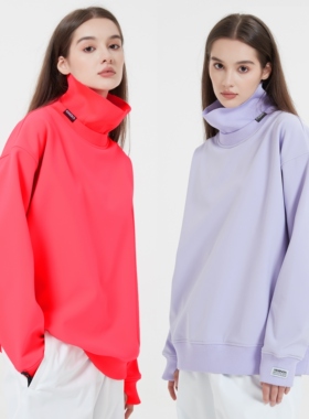 冬季高领 滑雪卫衣防水情侣款 滑雪服卫衣女单双板 背带滑雪裤女