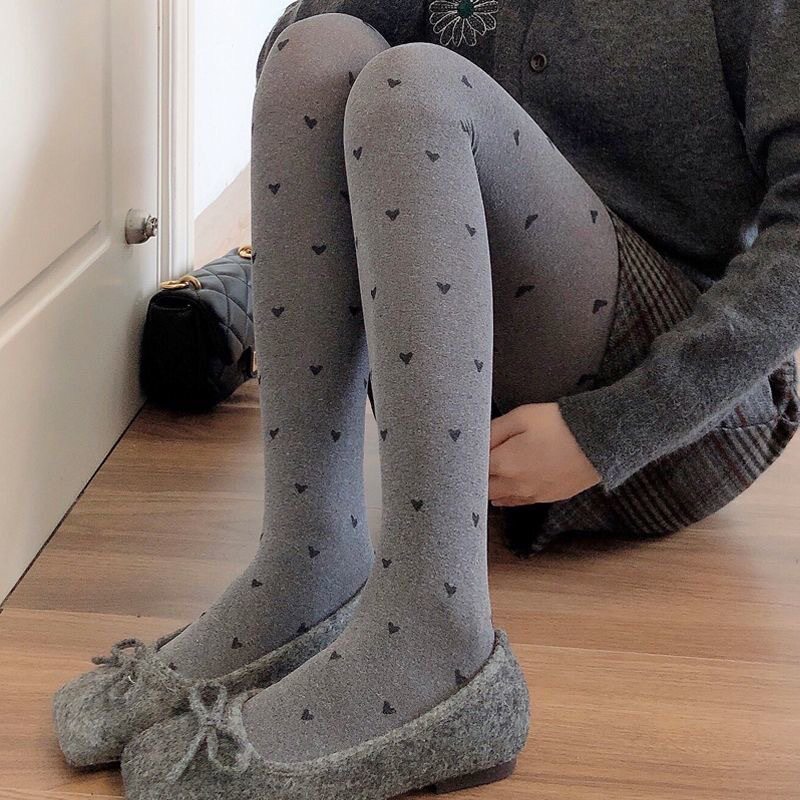 爱心蝴蝶植绒加厚女连裤袜