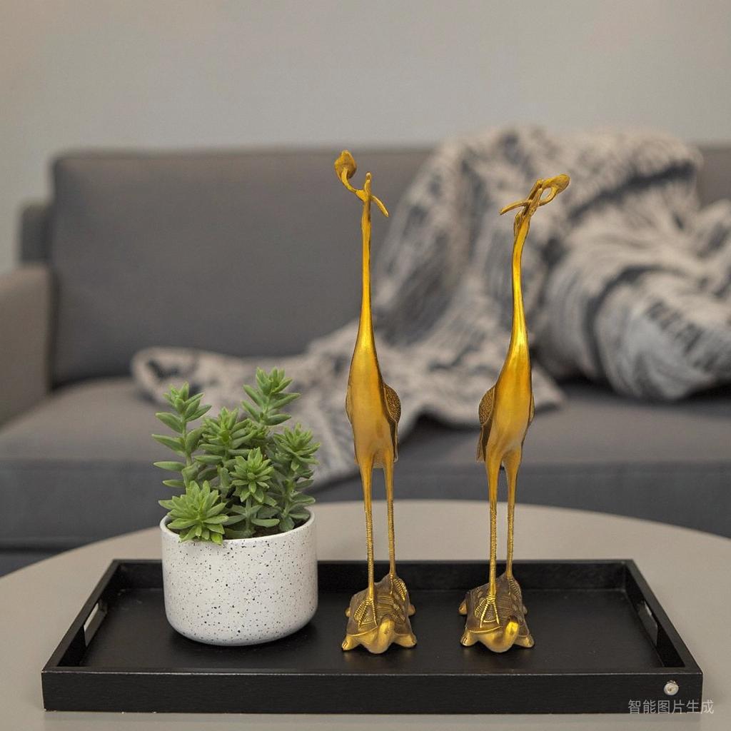 纯铜仙鹤长寿鹤送老人寿礼