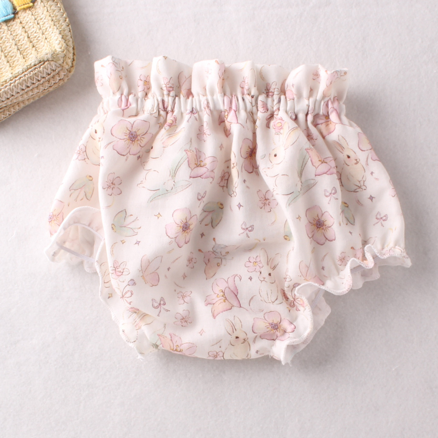 女童花苞裤夏季女宝花边短裤薄款棉纱包臀裤婴儿大屁屁包屁裤外穿