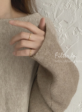 有滤镜 洗手不用摘！复古百搭极简 镀18k金 不掉色指环戒指