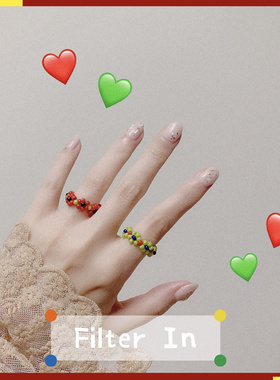 有滤镜韩国ylyl花朵戒指