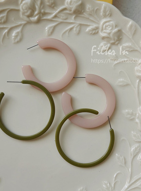 (半价清仓）经典酷酷的大圈圈 日系亚克力大圆圈圈 耳钉/耳夹