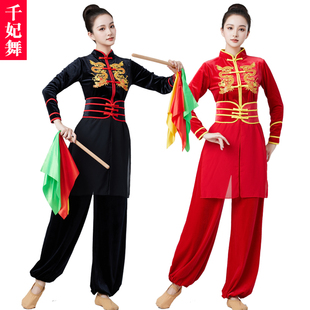 广场舞服装套装2025冬季长袖金丝绒灯笼舞腰鼓舞三件套舞蹈演出服