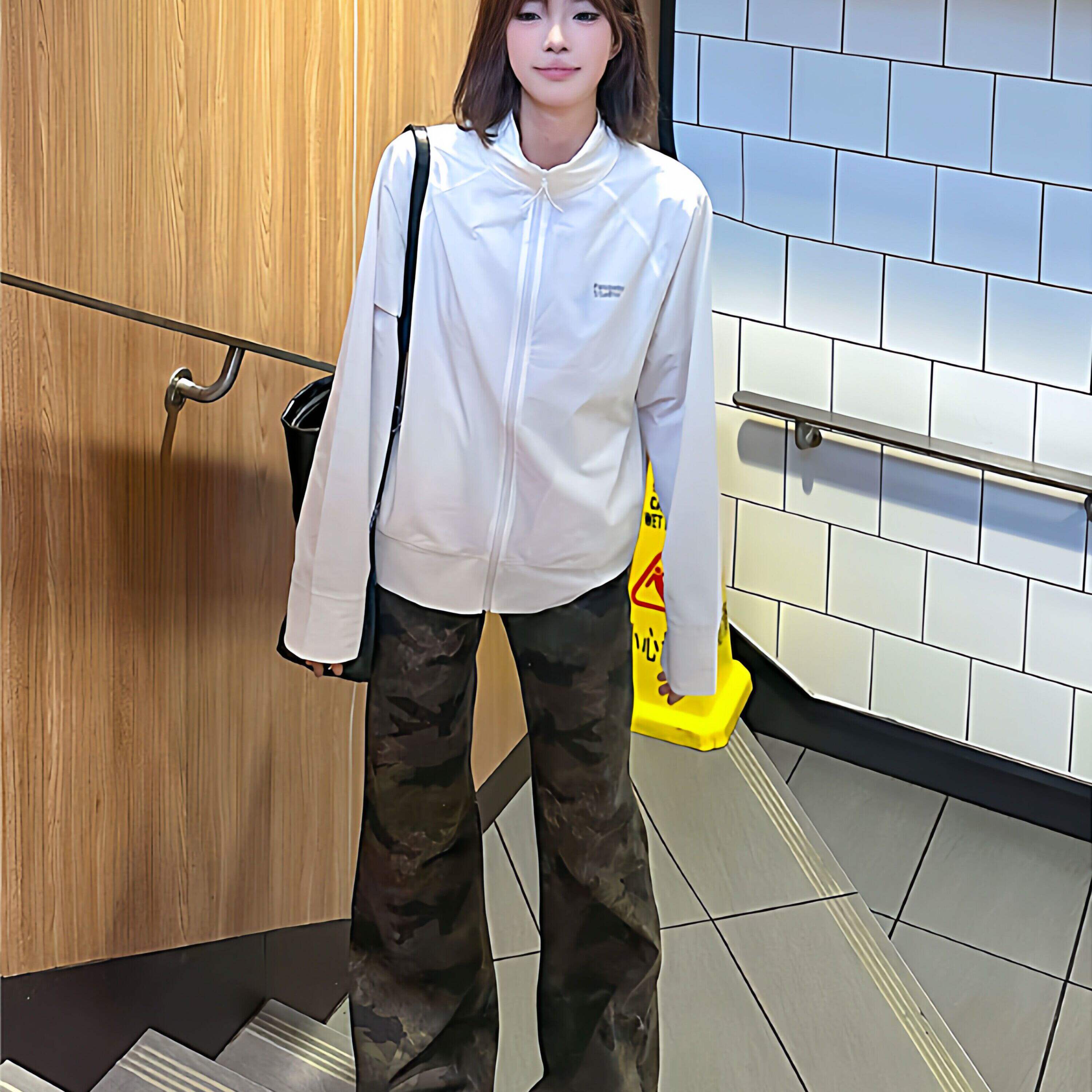 日系复古户外白色防晒衣