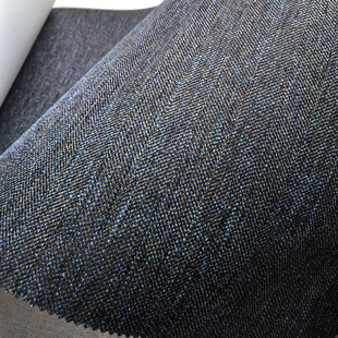 蓝色人字纹无缝壁布羊毛花呢面料复古百搭藏青墨黛色新潮热销墙布