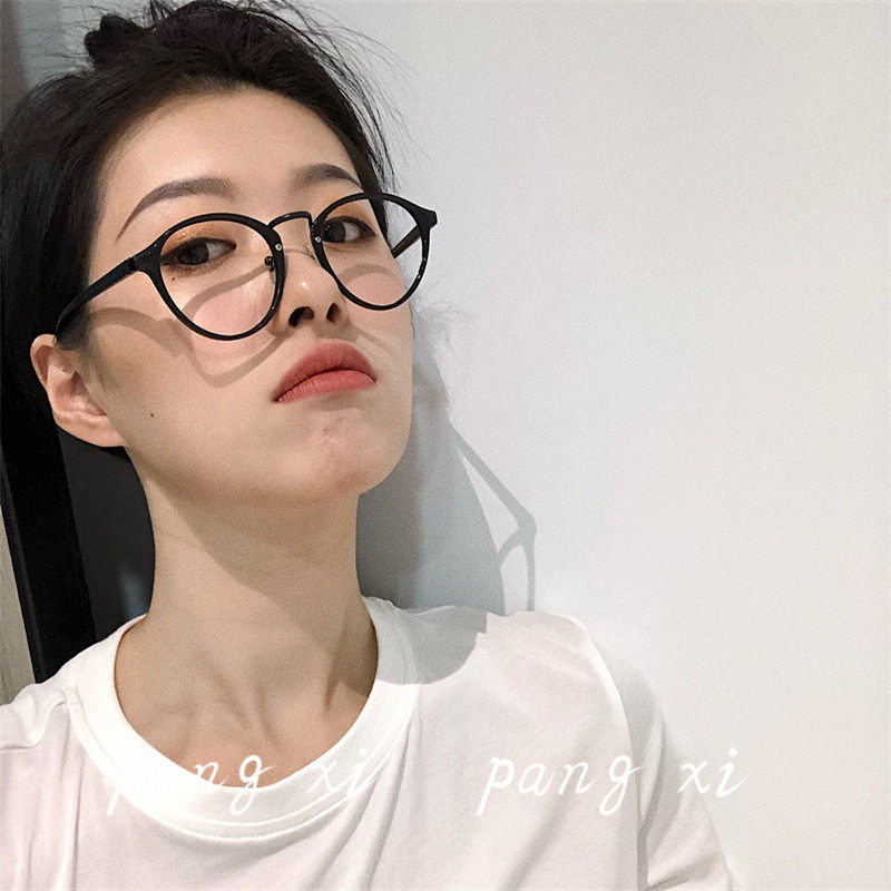复古ins网红顽童大人同款黑色眼镜框女韩版可配近视框架百搭潮男
