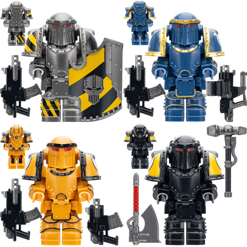 适用乐高战锤40K极限战士钢铁勇士MK3第三方拼装积木人仔玩具模型