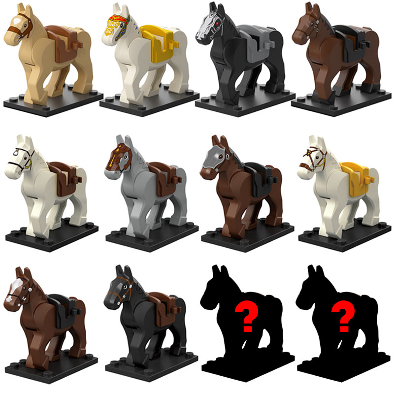 科睿中古骑士战马洛汗马moc配件动物拼装积木人仔玩具兼容乐高