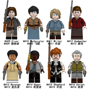 适用乐高游戏荒野大镖客大表哥2亚瑟摩根MOC拼装积木人仔玩具N409