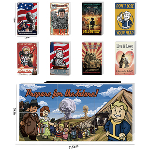 辐射4避难所积木配件海报UV印刷第三方MOC拼装积木玩具