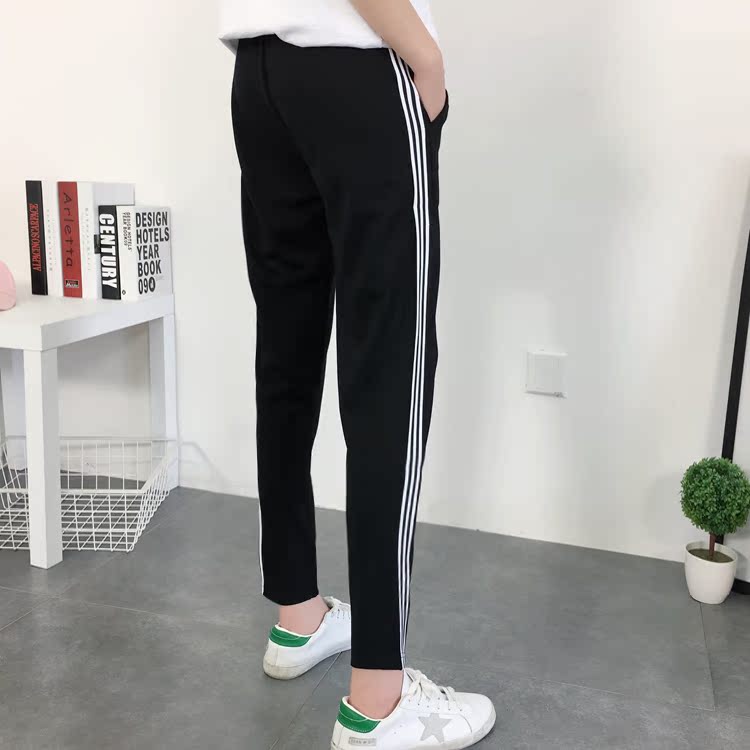 运动裤女秋季哈伦裤宽松裤子罗马棉韩版小脚休闲收腿裤萝卜裤长裤