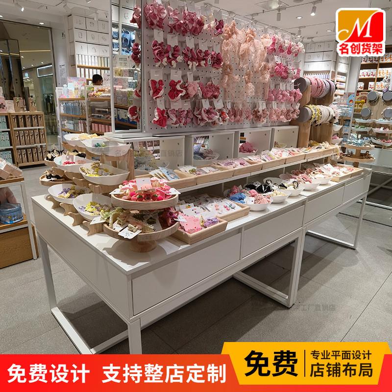 精品店饰品店货架货品双面中岛优品耳环柜名创超市展示架货架饰品