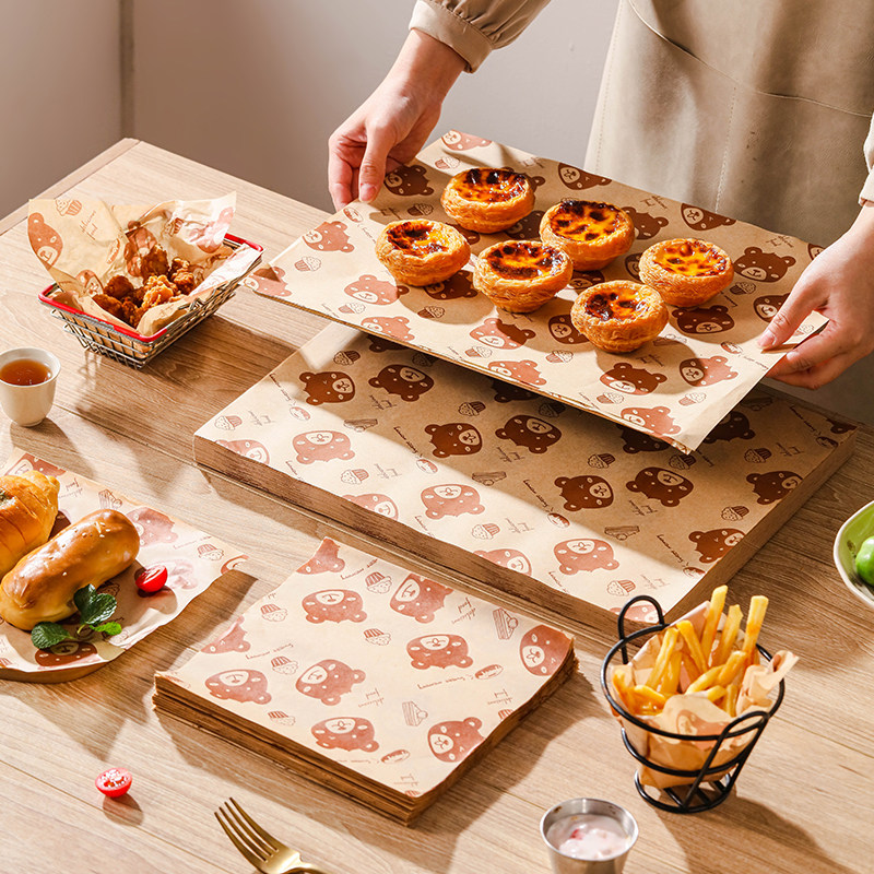 油炸垫纸印刷棕熊汉堡小吃纸油纸餐盘防薯条垫纸烘焙三明治包装纸,厨房/烹饪用具,烘焙用纸,淘宝优惠券,粉丝福利购,淘宝优惠卷