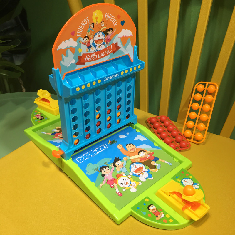 홍콩 도라에몽 도라에몽 도라에몽 도라에몽 고양이 방출 공 슈팅 머신 체인 체스 4 뱅 보드 게임 어린이 장난감