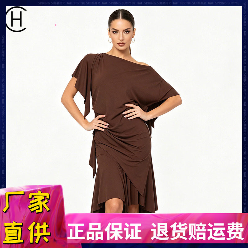 新品2件5折拉丁舞裙半身裙不对称