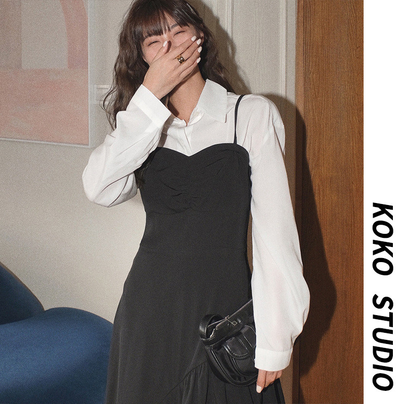 KOKO Long sleeve white shirt Two piece set OL commute shirt Korean Fan Easy Microlens Internal lap jacket Spring and summerin the Women's clothing/Boutique , Shirt  category - from Buy2taobao.com to provide professional Taobao agent buy service