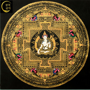 白度母坛城布面唐卡DIY描金填色手绘画涂色画【涂色世界】