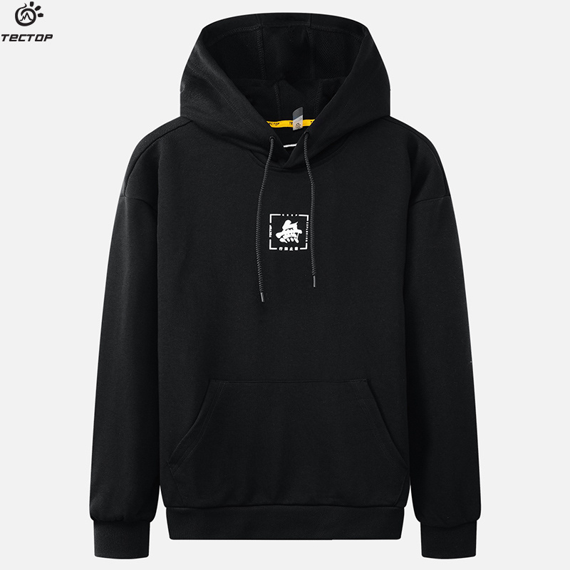 TECTOP探拓户外新款春秋款连帽套头卫衣男士款薄款跑步运动休闲衣
