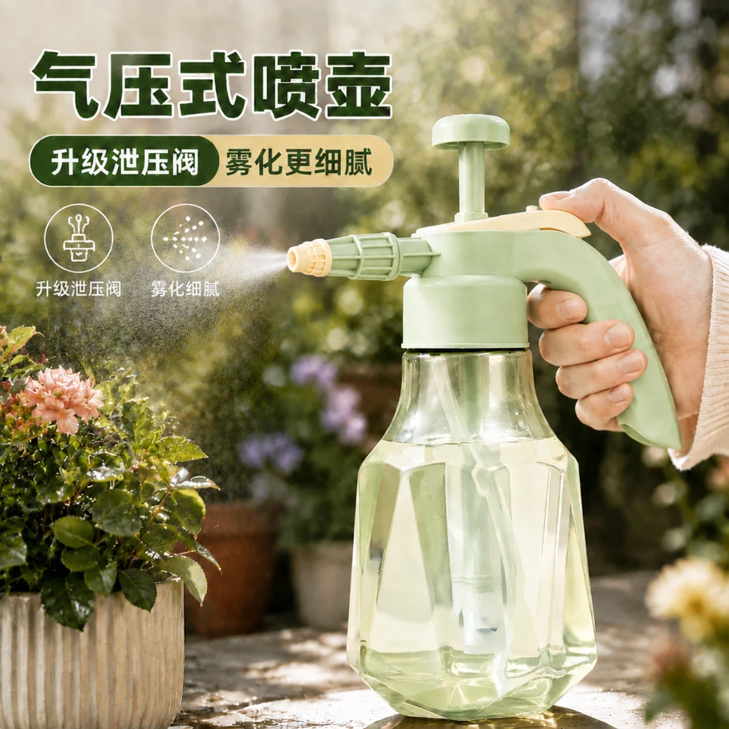 气压式喷壶加厚大容量细雾浇水壶园艺家用浇花浇水消毒清洁专用