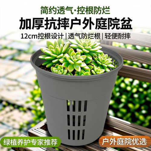 口径12CM控根塑料圆盆10个包邮
