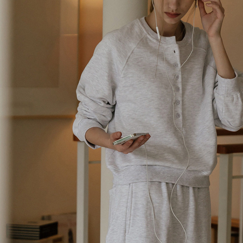 欧美休闲百搭卫衣套装女秋冬加绒套头上衣束脚长裤运动两件套装