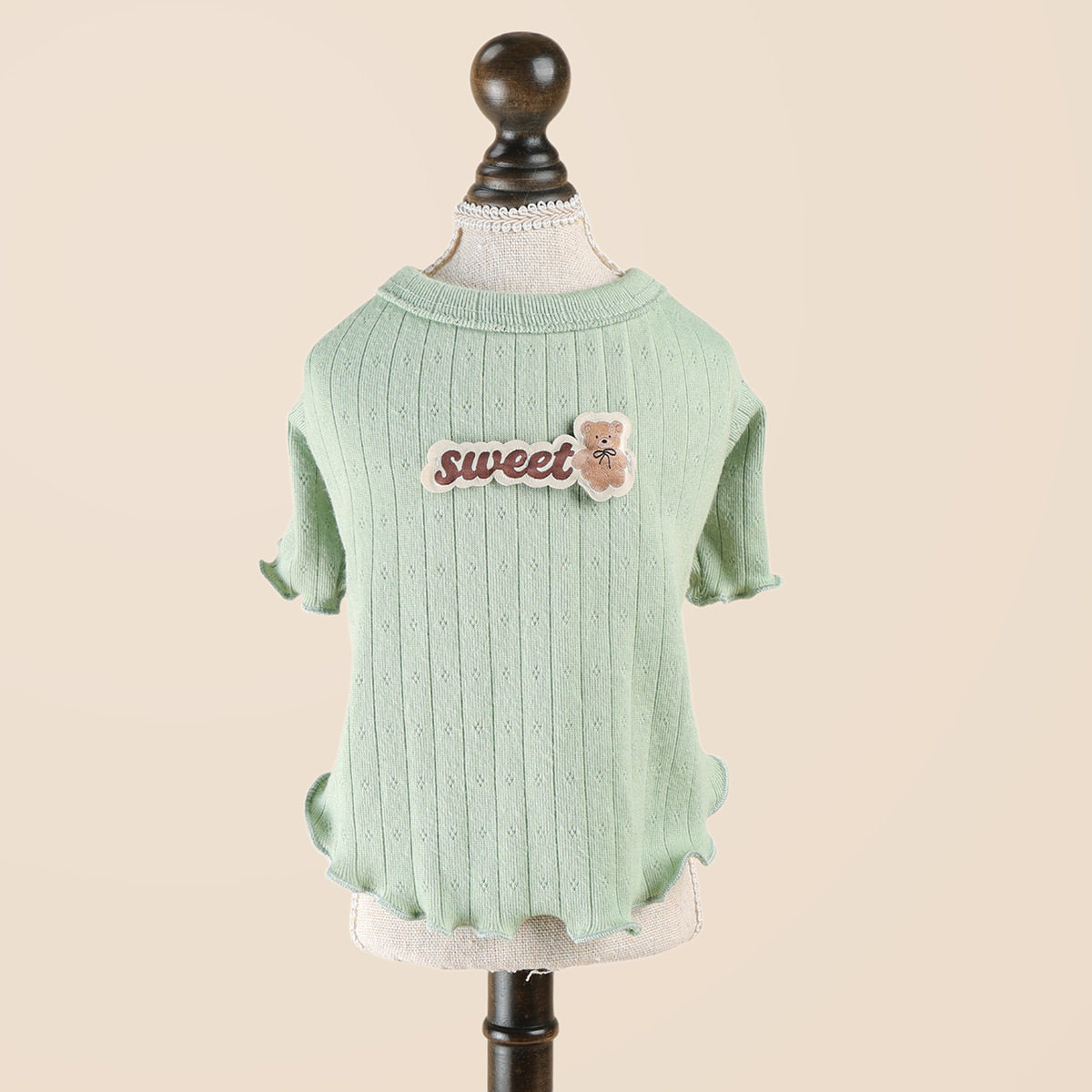 PETCIRCLE宠物服装小狗狗猫咪衣服春夏新款可爱小熊蝴蝶结针织衫