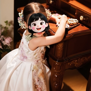 儿童摄影服装2-9岁女童连衣裙刘亦菲同款礼服拍照衣服影楼写真照