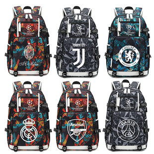 欧冠英超切尔西皇马曼城AC米兰曼联利物浦双肩包足球背包学生书包