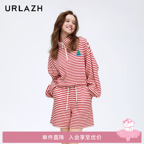 urlazh/有兰红白条纹卫衣