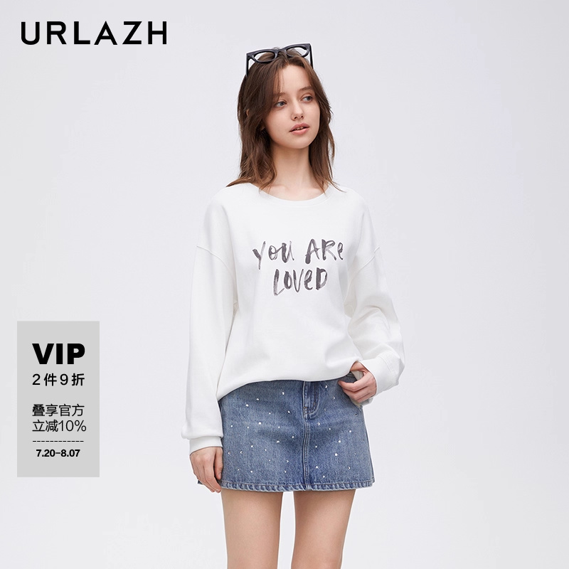 urlazh/有兰简约字母百搭长袖T