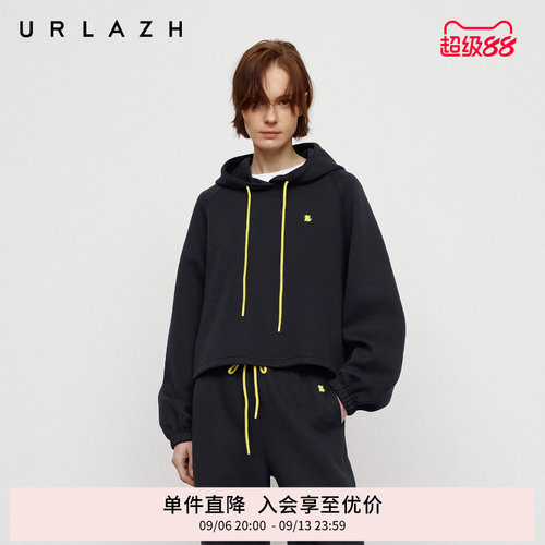 藏青色休闲宽松连帽卫衣