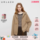 摩卡棕短款 新款 羊毛连帽毛呢外套大衣 URLAZH有兰2025秋季 商场同款