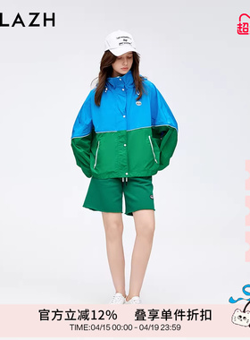 URLAZH有兰新款时尚纯棉宽松舒适抽绳绿色直筒运动五分裤短裤女