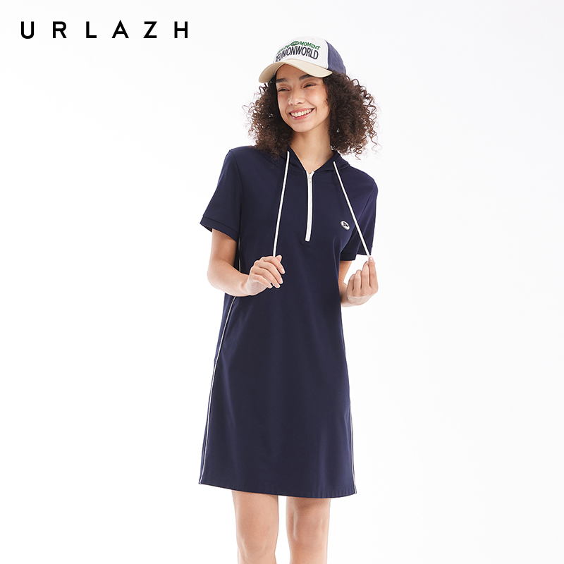 URLAZH有兰运动连帽连衣裙