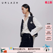 90%白鹅绒 短款 URLAZH有兰秋季 休闲百搭V领无袖 羽绒马甲女 新款