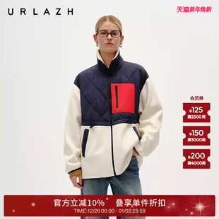 新款 URLAZH有兰冬季 休闲拼接撞色轻薄羽绒服外套 90%鹅绒
