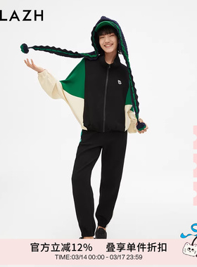 URLAZH有兰新款黑色宽松运动休闲舒适卫裤女JM3PA30