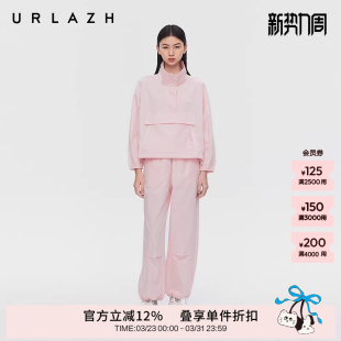 裤 甜酷INS风糖果粉色休闲运动宽松高腰工装 女 新款 URLAZH有兰春季