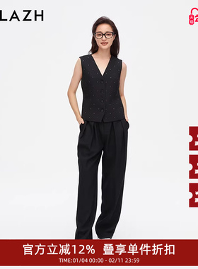 URLAZH有兰新款黑色宽松简约休闲萝卜裤女IM3PA39