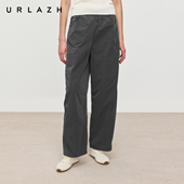 URLAZH有兰2026春季 新款 泥灰色高腰廓形慵懒工装 商场同款 弯刀裤 女
