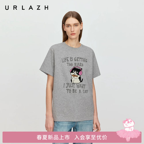 有兰复古慵懒感猫咪T恤
