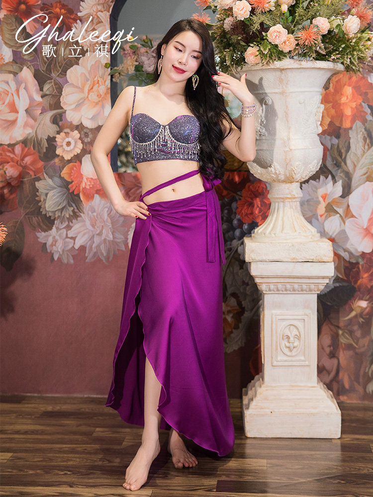 Song Liqi 2022 spring and summer new belly dance dance clothing bottoms multi-color high-end satin performance performance clothing female