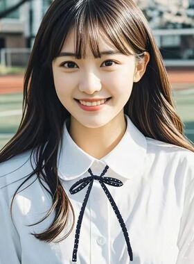 印花小波点女生jk制服领绳女免打