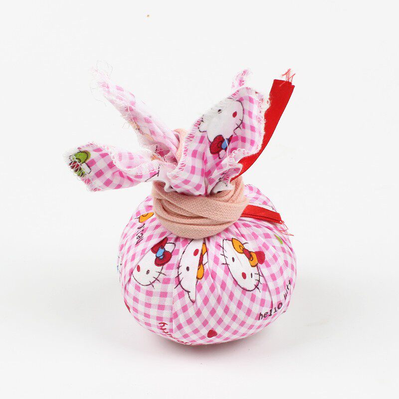 儿童自制流星球投掷玩具 幼儿园亲子游戏手工带绳沙包球圆形 包邮