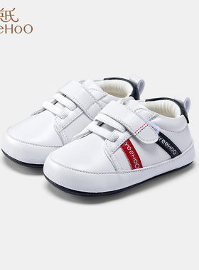 英氏婴儿步前鞋春秋男宝宝抑菌防滑学步鞋软底小白鞋YFXHJ3P188A