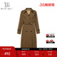 长款 通勤长袖 风衣外套女 新款 XG雪歌深咖色双排扣休闲风衣2025秋季