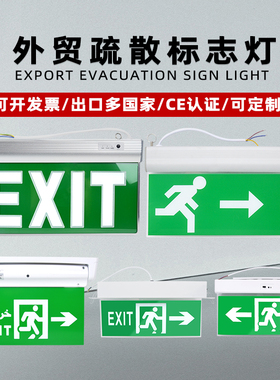 外贸吊装led应急灯消防疏散吊装灯港澳台灯牌紧急通道疏散指示灯