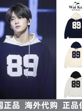 韩国正品waikei卫衣89号崔秀彬姜涩琪同款连帽纯棉加绒外套男女