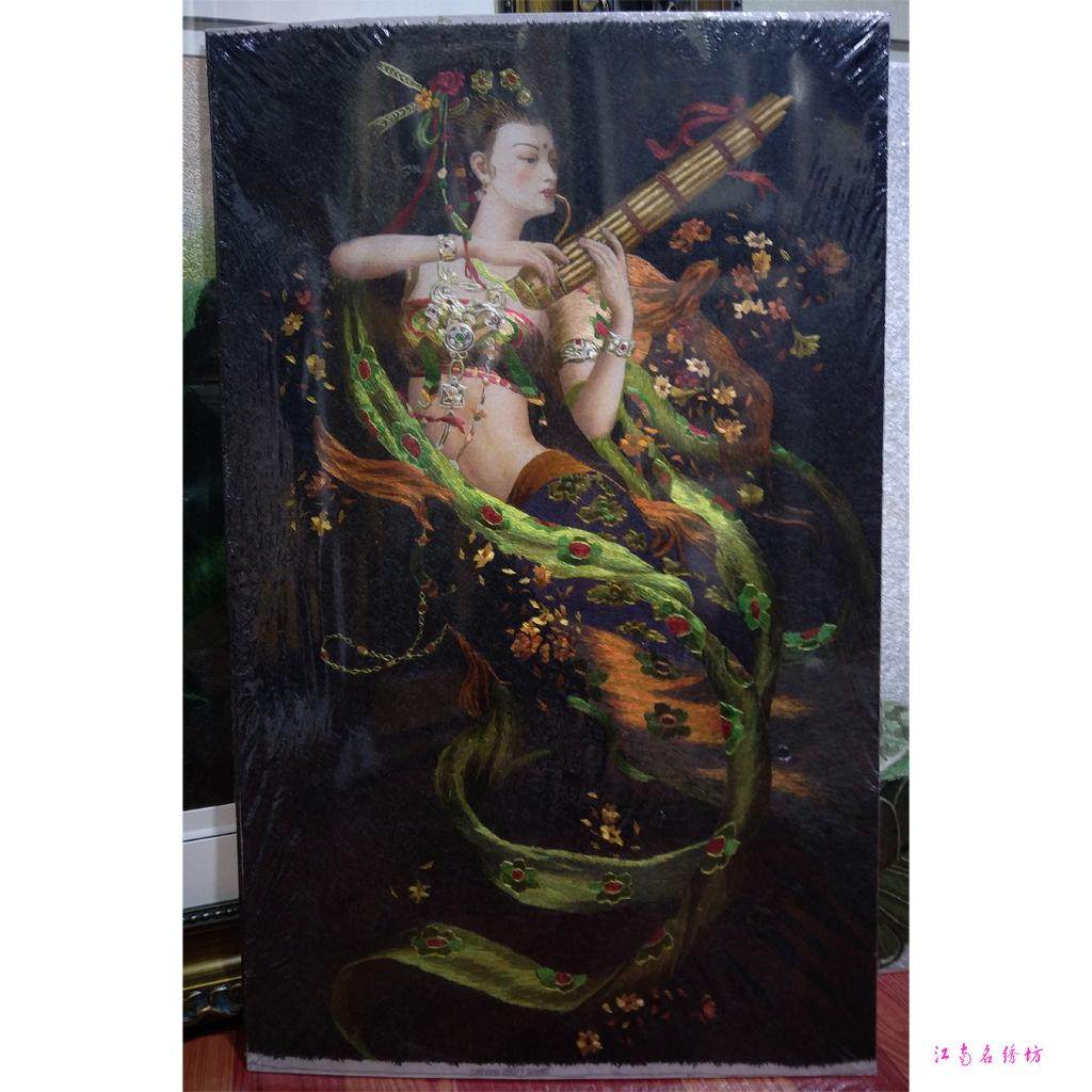 江南名绣坊手工刺绣苏绣乱针绣曾浩的油画敦煌壁画仕女图飞天系列